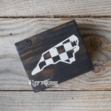 Checkered State Wood Block Signs