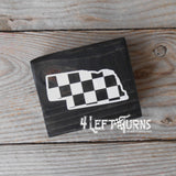 Checkered State Wood Block Signs