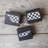 Checkered State Wood Block Signs