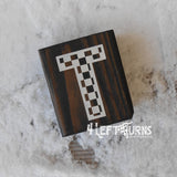 Checkered Alphabet and Number Wood Block Signs