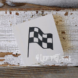 Checkered Flag Tiny Wood Sign