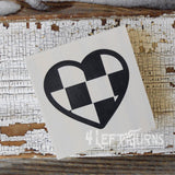 Checkered Heart Tiny Wood Sign