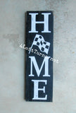 Home with Checkered Flag Wood Sign