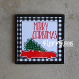 Christmas Themed Racing Beverage Coaster with Stand