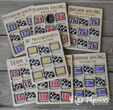 Wooden Custom Race Team Racing Racing Themed Tic Tac Toe Game