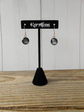 Black and White Checked Checkered Pierced Earrings Gnome