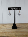 Checkered flag dangle earrings.