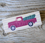 Full Color Seasonal Truck Mini Wood Sign