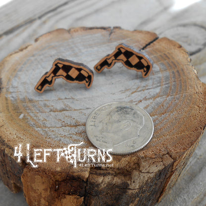 Checkered State Pierced Post Earrings