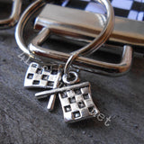 Checkered Key Fob with Checkered Flag Charm