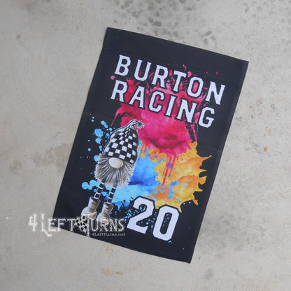 Custom Personalized Racing Garden Flag with Gnome