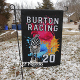 Custom Personalized Racing Garden Flag with Gnome