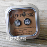 Black and White Checked Checkered Pierced Earrings Gnome
