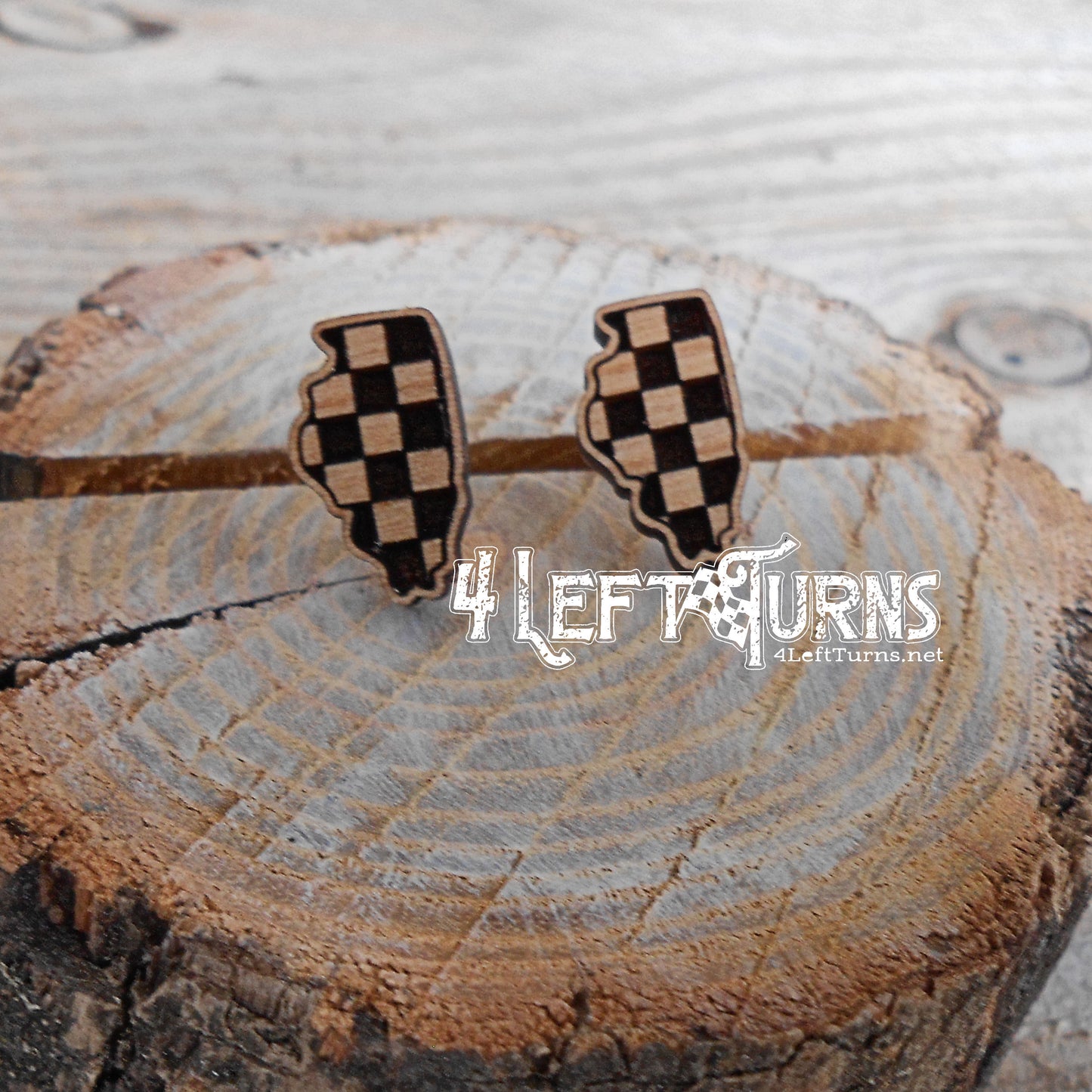 Checkered State Pierced Post Earrings