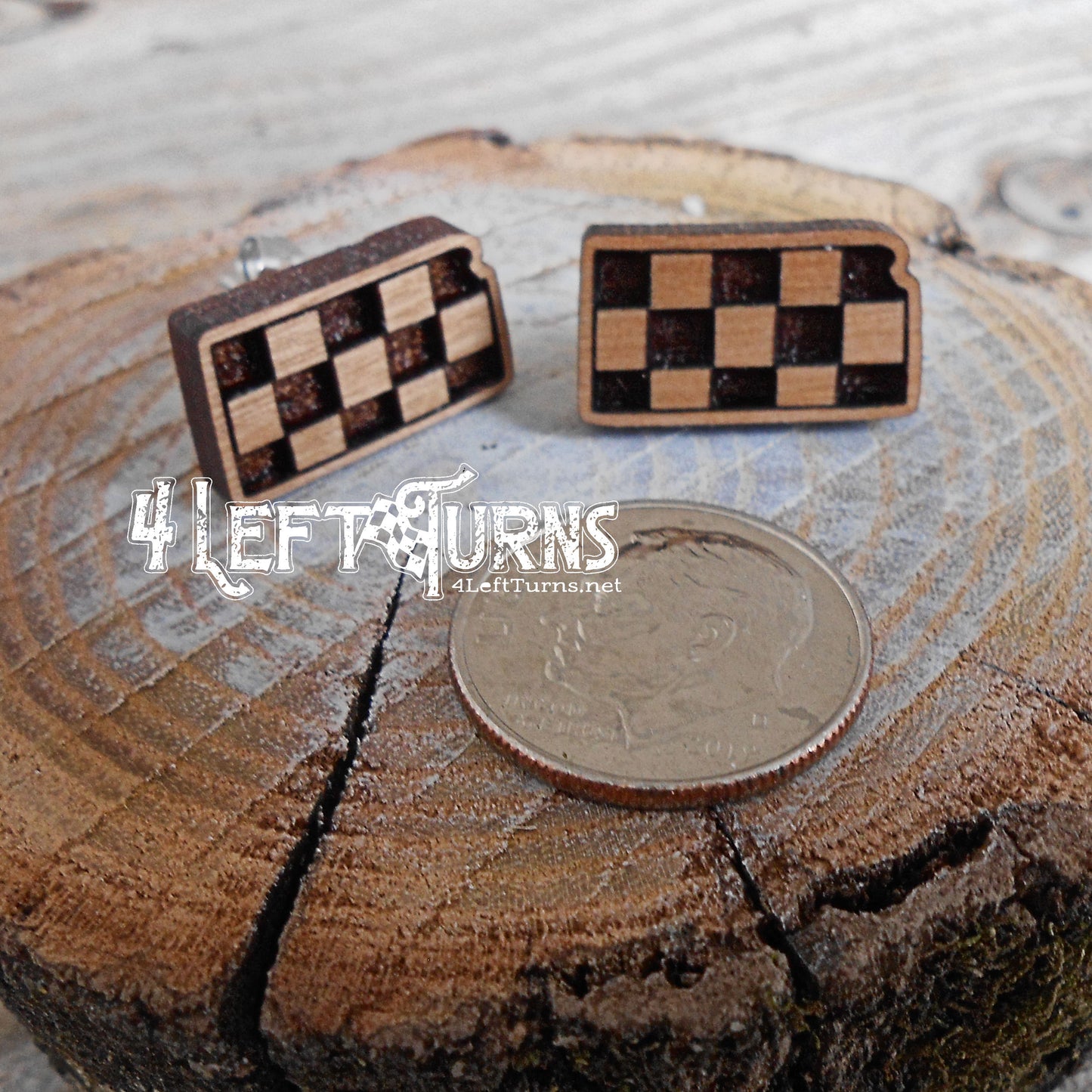 Checkered State Pierced Post Earrings