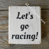 Race Car Silhouette Checkered Flag Checkered Heart Paw Print Wood Block Signs