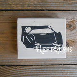 Race Car Silhouette Checkered Flag Checkered Heart Paw Print Wood Block Signs