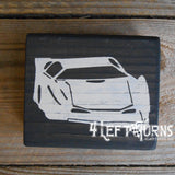 Race Car Silhouette Checkered Flag Checkered Heart Paw Print Wood Block Signs