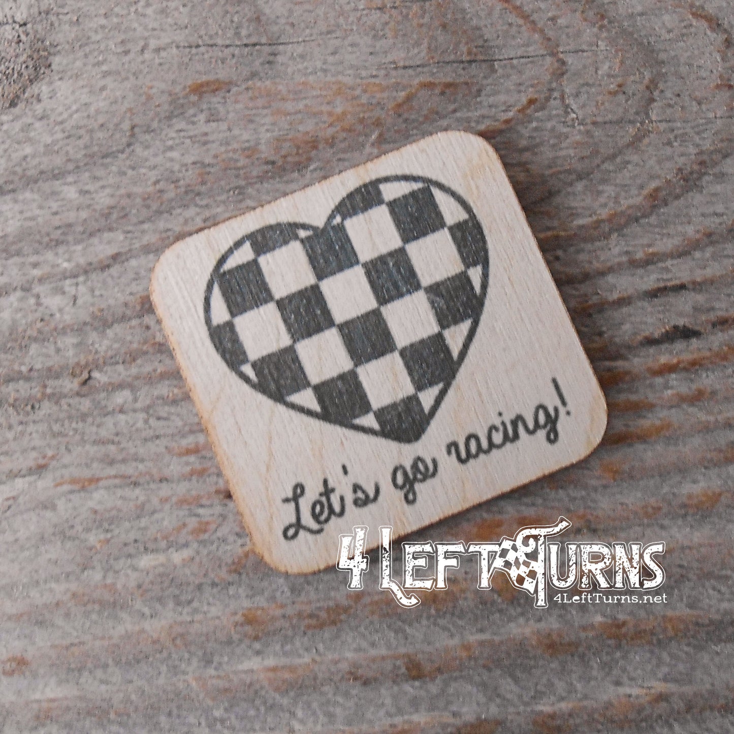 Racing Themed Wooden Magnets