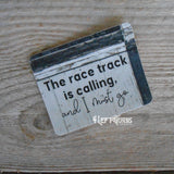 The race track is calling racing sticker.