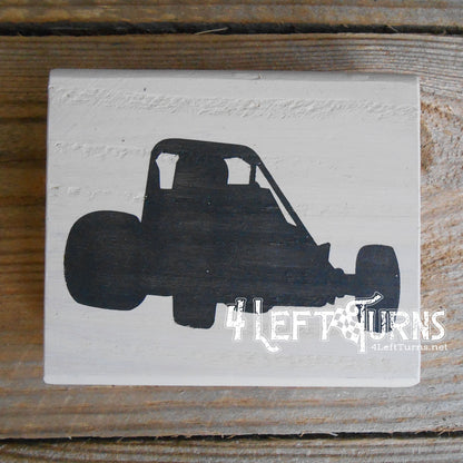 Race Car Silhouette Checkered Flag Checkered Heart Paw Print Wood Block Signs