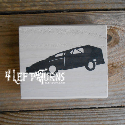 Race Car Silhouette Checkered Flag Checkered Heart Paw Print Wood Block Signs