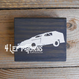 Race Car Silhouette Checkered Flag Checkered Heart Paw Print Wood Block Signs