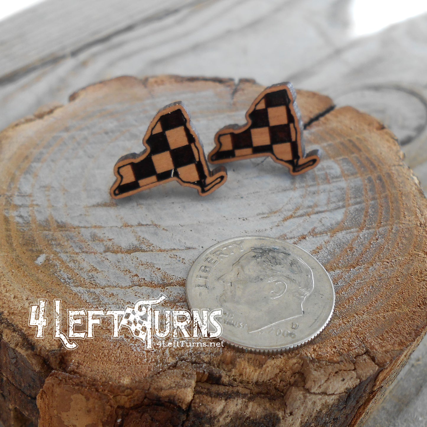 Checkered State Pierced Post Earrings