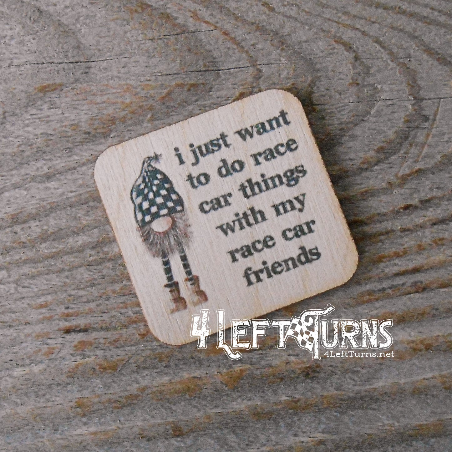 Racing Themed Wooden Magnets