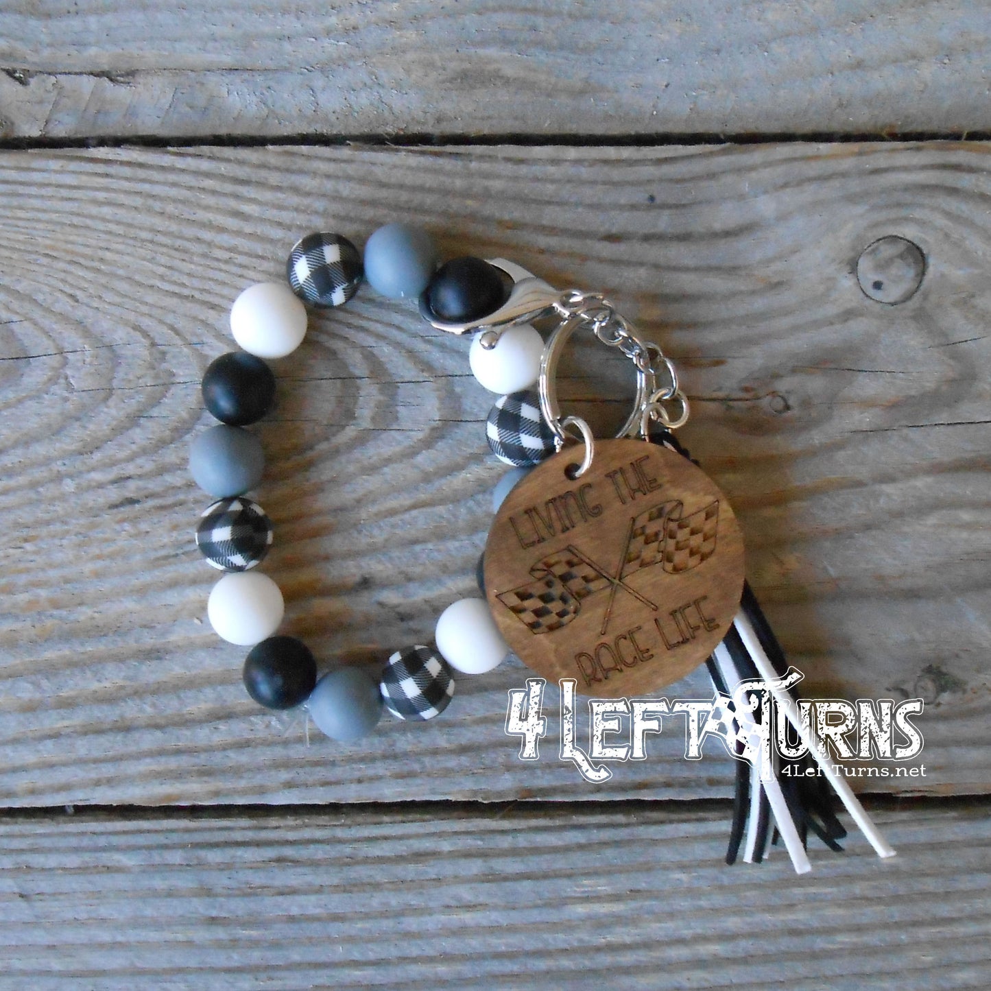 Individual Engraved Charms for our Silicone Bead Wristlet Bracelets Key Rings