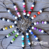 CLEARANCE SALE: Silicone Bead Key Fob with Charm & Tassel