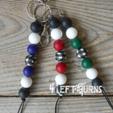 CLEARANCE SALE: Silicone Bead Key Fob with Charm & Tassel