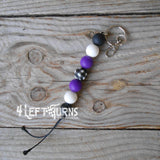 CLEARANCE SALE: Silicone Bead Key Fob with Charm & Tassel
