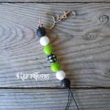 CLEARANCE SALE: Silicone Bead Key Fob with Charm & Tassel