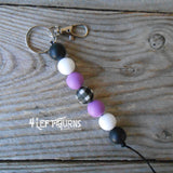 CLEARANCE SALE: Silicone Bead Key Fob with Charm & Tassel