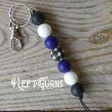 CLEARANCE SALE: Silicone Bead Key Fob with Charm & Tassel