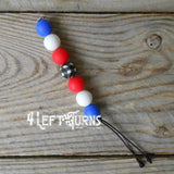 CLEARANCE SALE: Silicone Bead Key Fob with Charm & Tassel