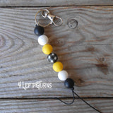 CLEARANCE SALE: Silicone Bead Key Fob with Charm & Tassel