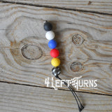 CLEARANCE SALE: Silicone Bead Key Fob with Charm & Tassel