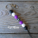 CLEARANCE SALE: Silicone Bead Key Fob with Charm & Tassel