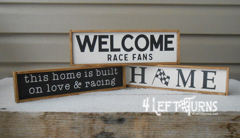 Race Car Things with My Race Car Friends Mini Wood Sign – 4 Left Turns