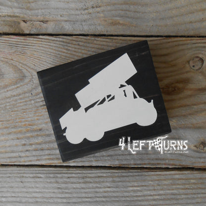 Race Car Silhouette Checkered Flag Checkered Heart Paw Print Wood Block Signs