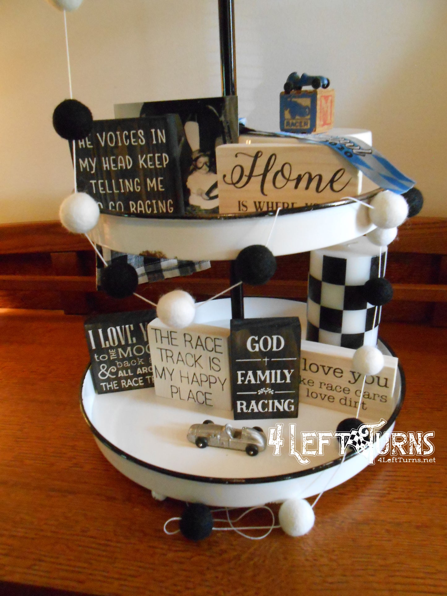 The Race Track is My Happy Place Tiny Wood Sign