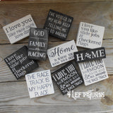 I Love You Like Slide Jobs and Checkered Flags Tiny Wood Sign