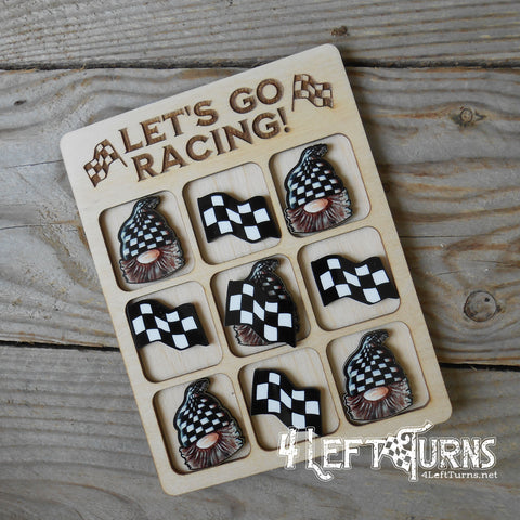 Wooden Racing Themed Tic Tac Toe Game