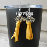 CLEARANCE Tassel Earrings with Checkered Flag Charms