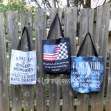 Racing themed tote bags.