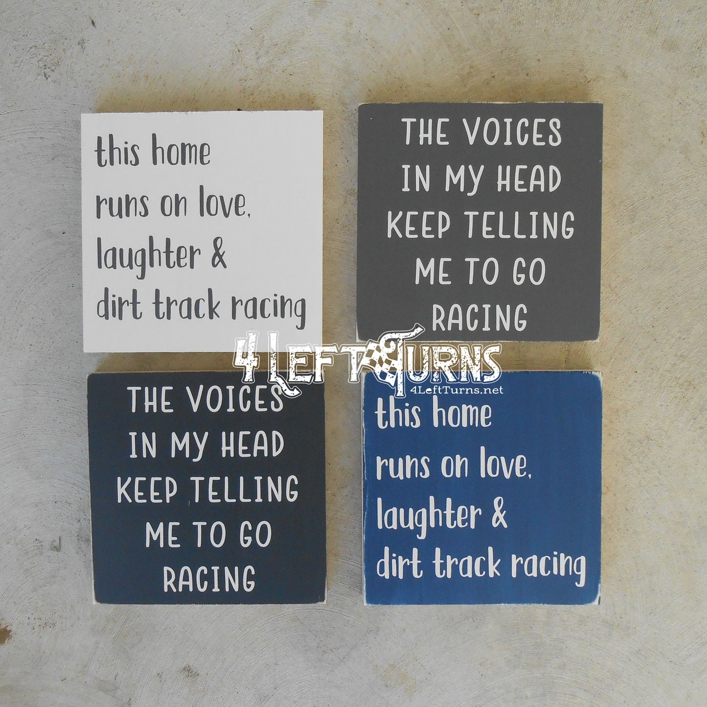 This Home Runs on Love Laughter Dirt Track Racing Painted Wood Sign